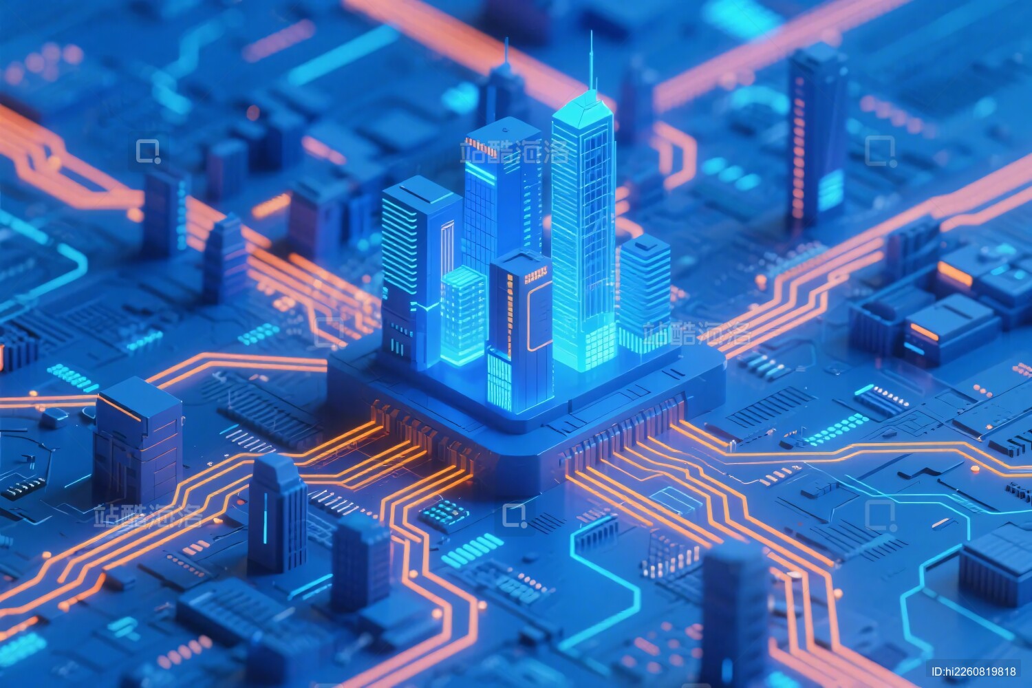 未来科技都市插画