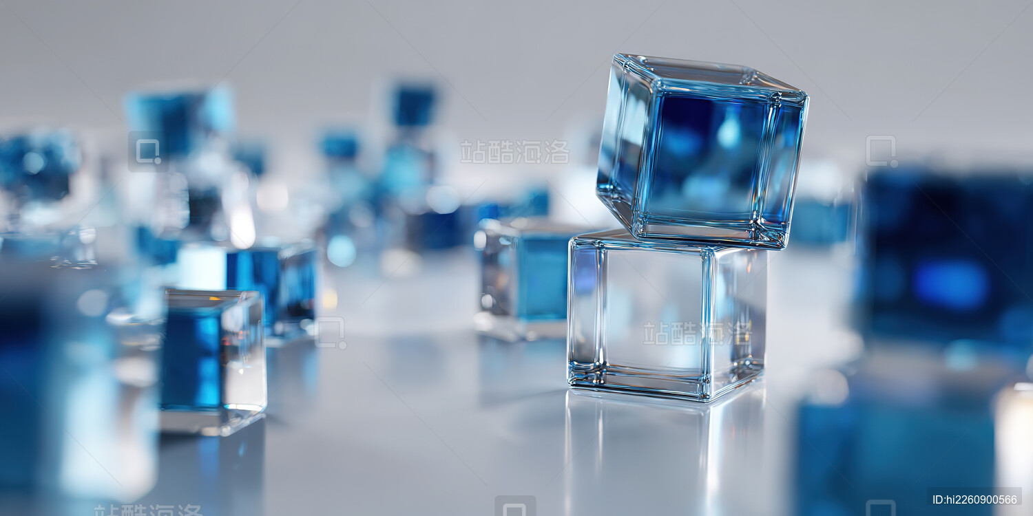 透明立方体堆叠排列