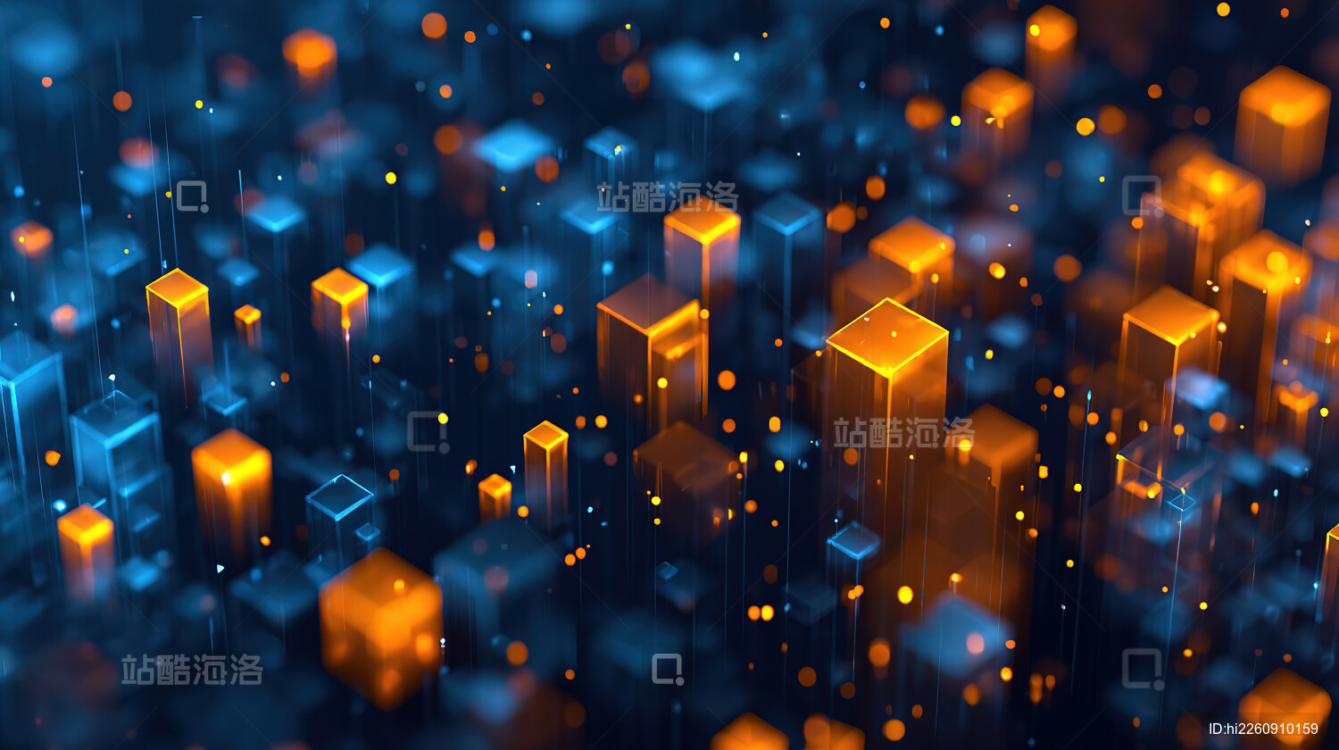 发光立方体科技背景