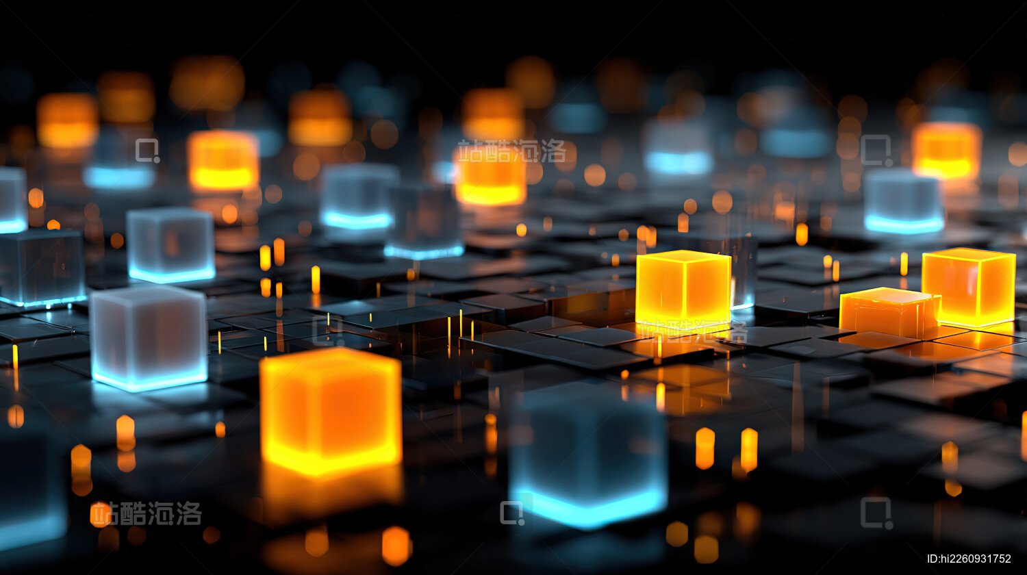 发光立方体科技场景