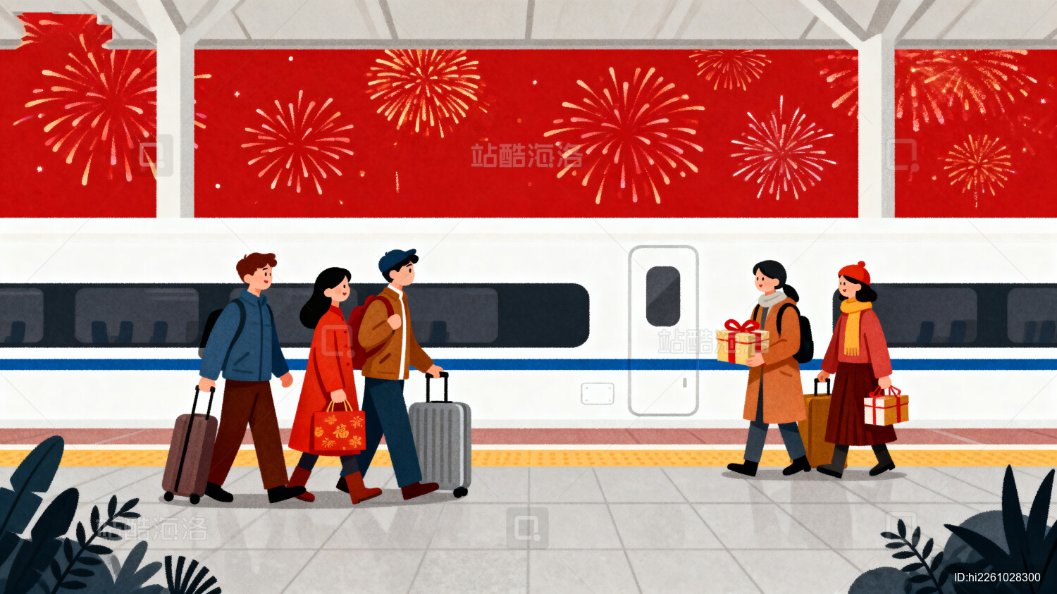 春运火车站旅客携带行李