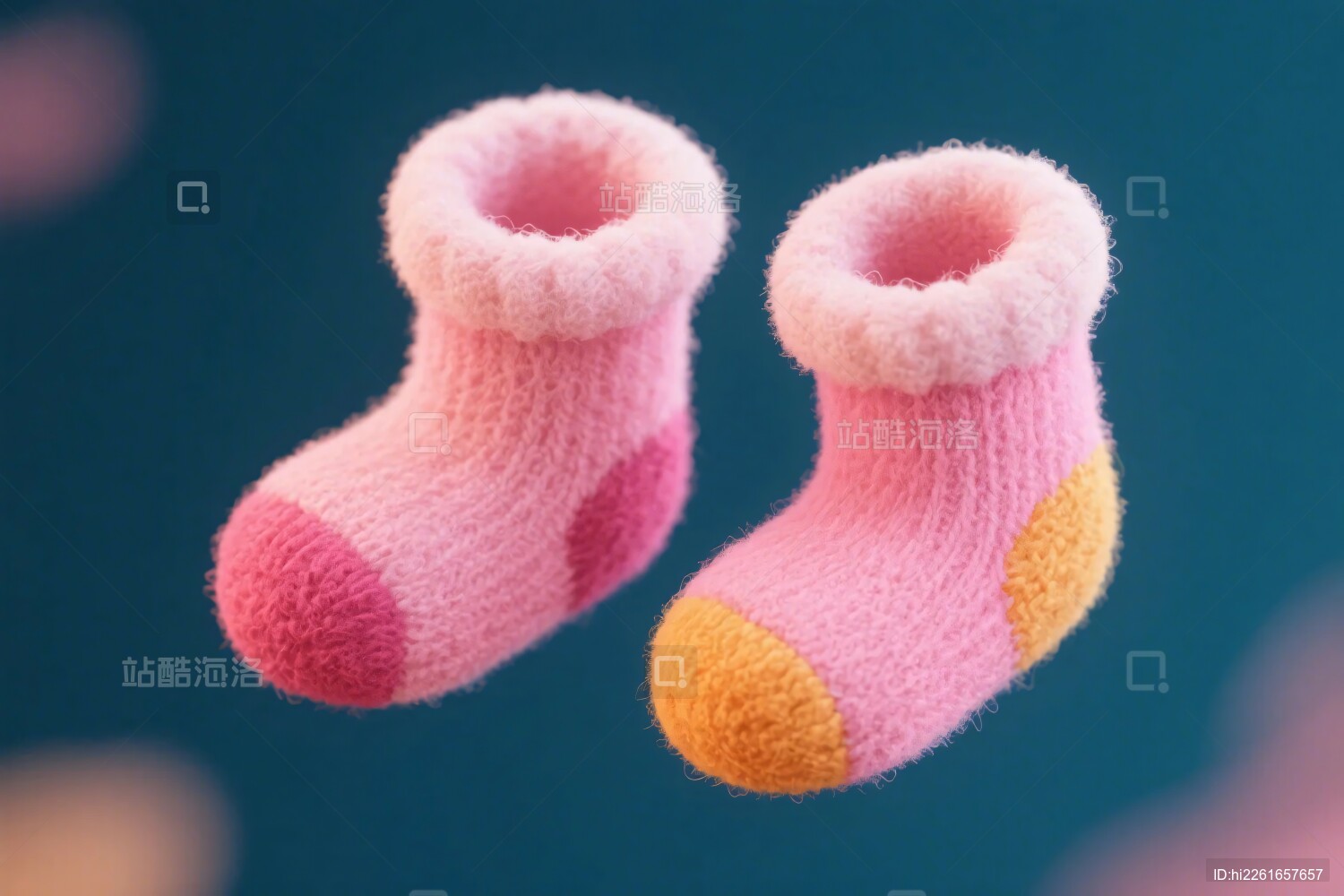 粉色毛线儿童袜