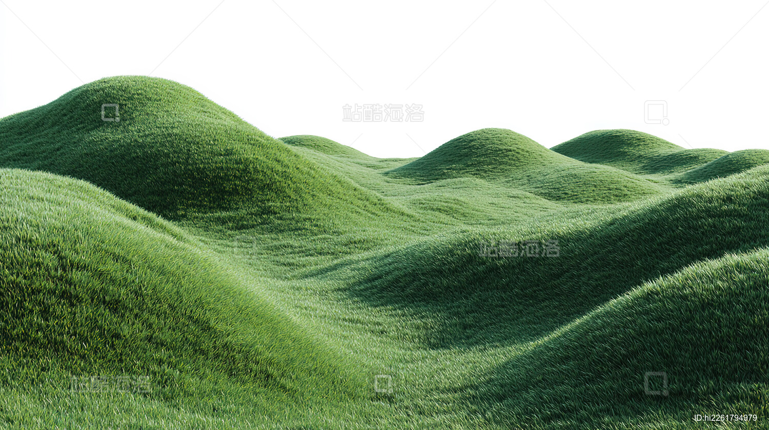 起伏的绿色草地景观