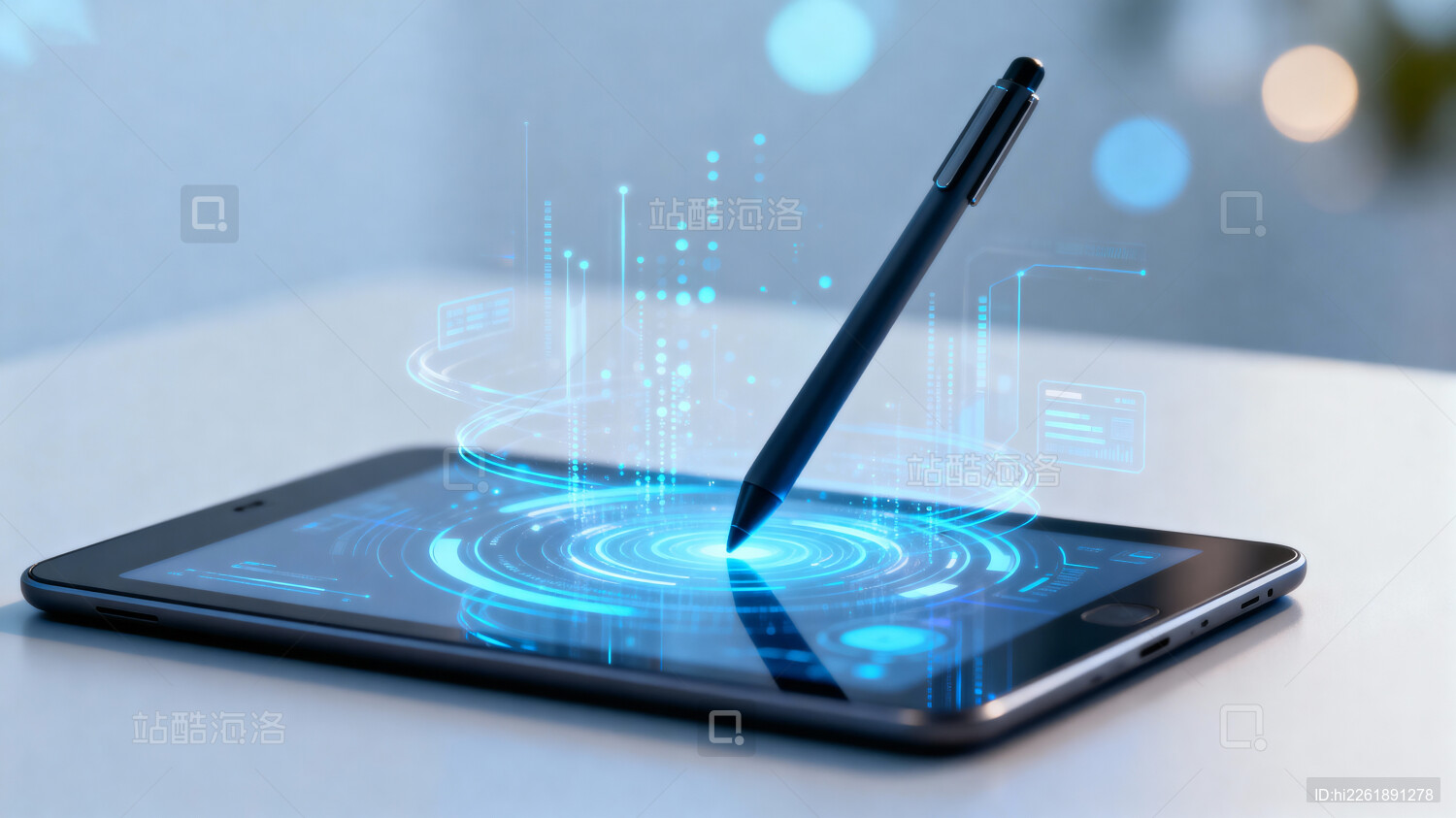 科技感平板触控笔交互界面