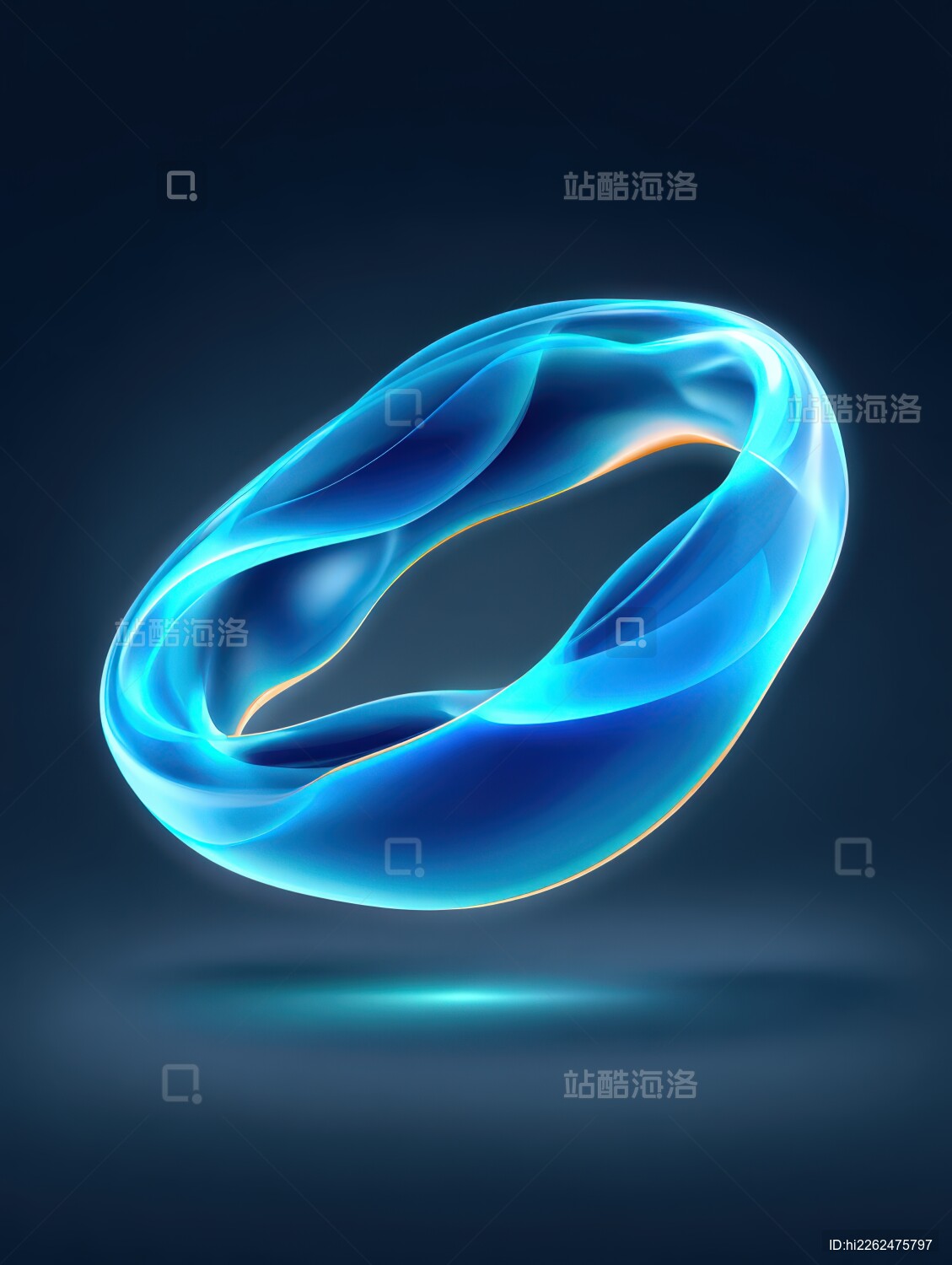 蓝色发光环形物体