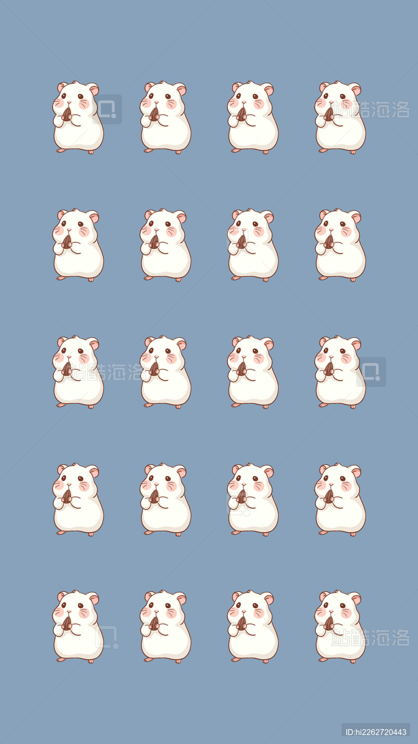 吃瓜子的仓鼠卡通图案