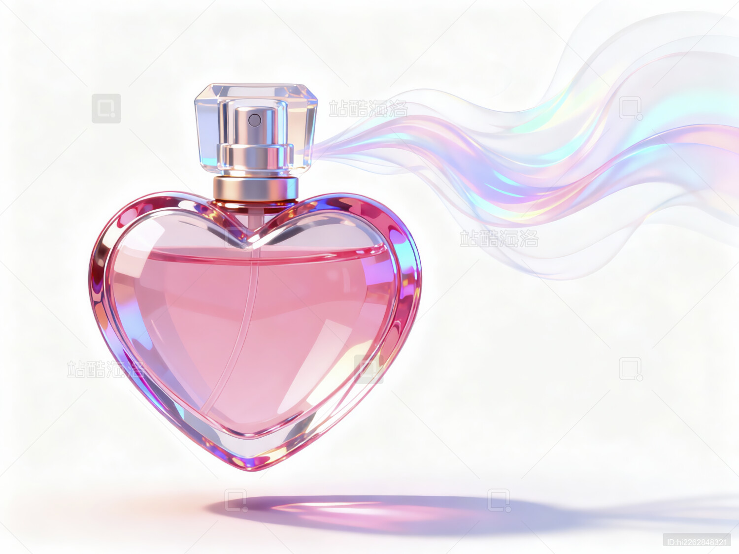 心形香水瓶元素