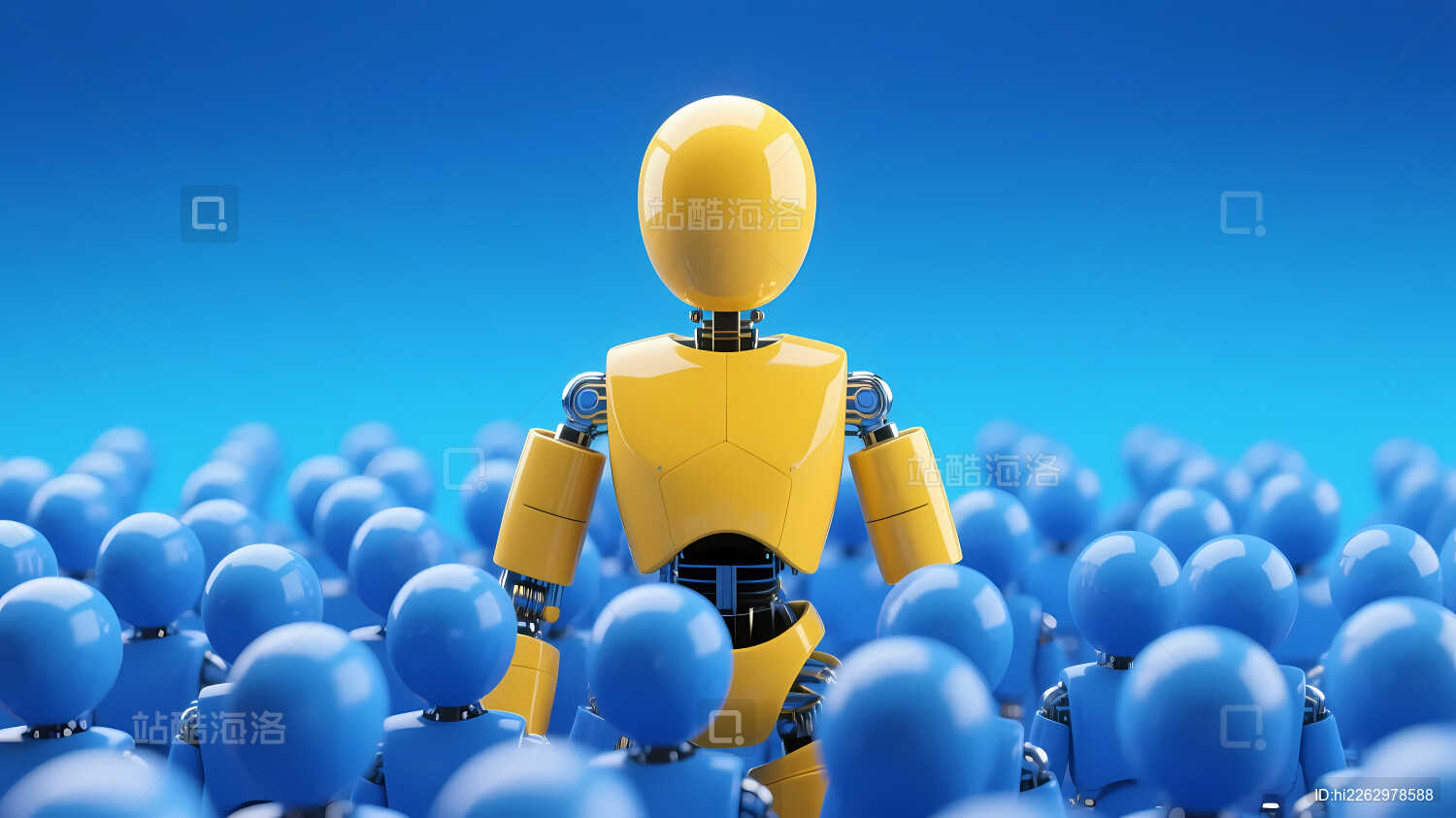 黄色机器人与蓝色小球