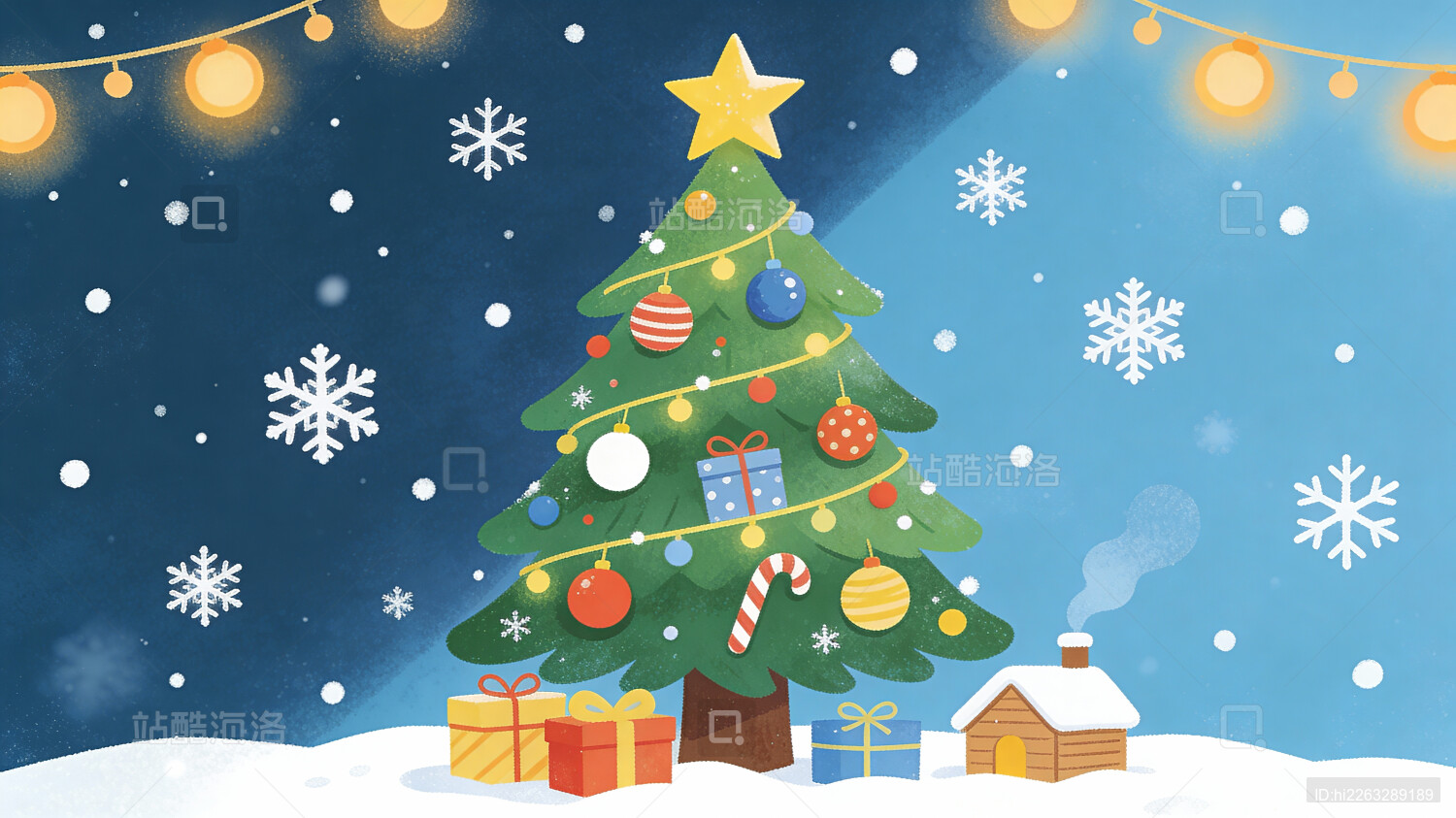 冬天下雪的圣诞节背景