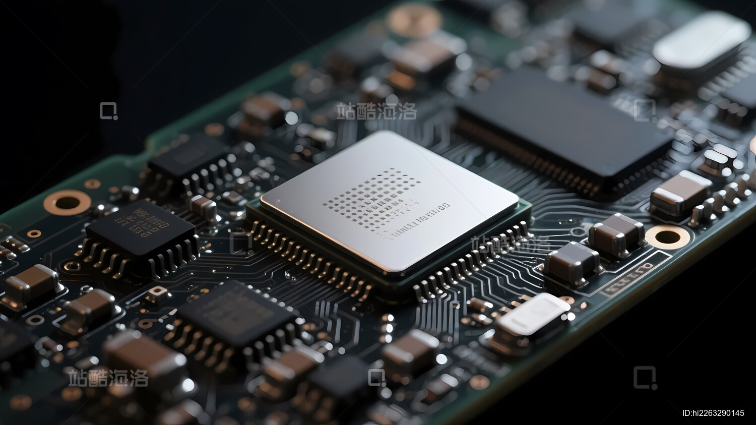 绿色电路板细节特写