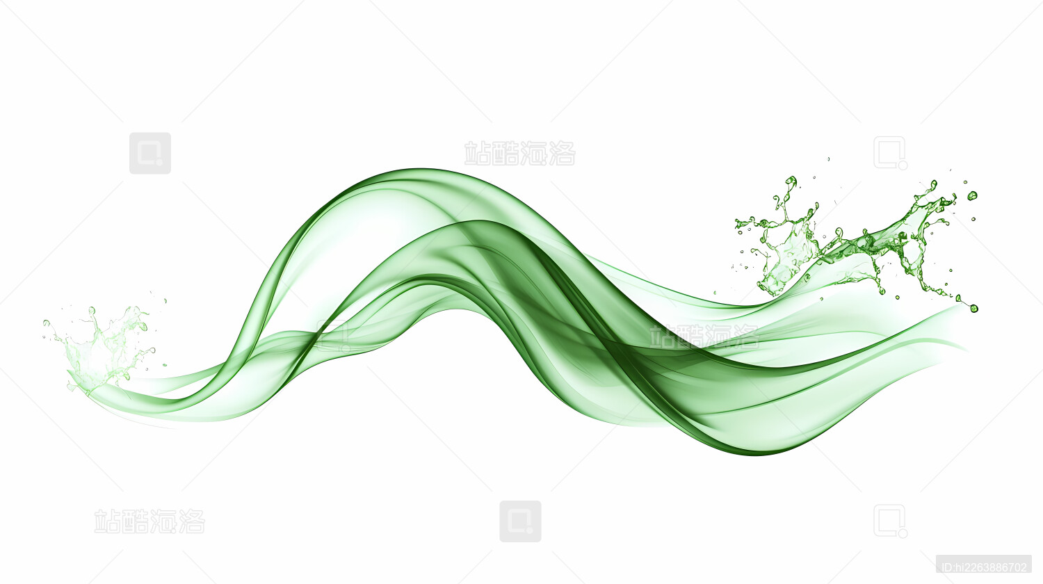 绿色液体飞溅与涟漪