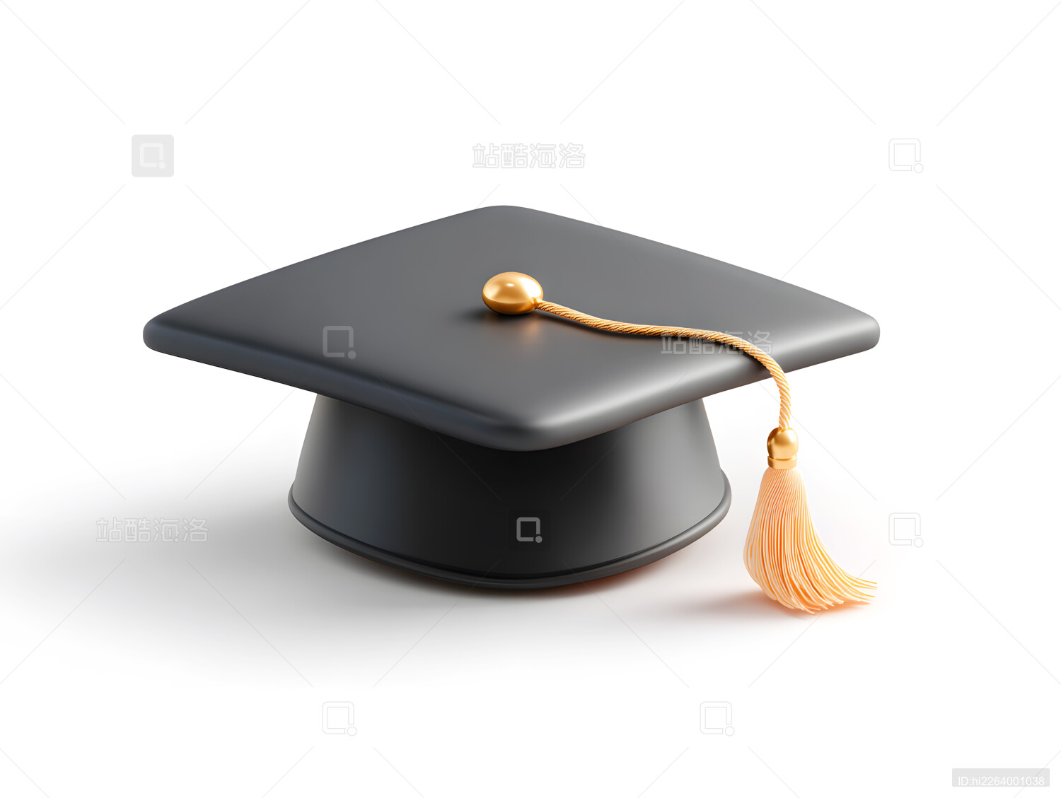 一顶黑色卡通博士帽