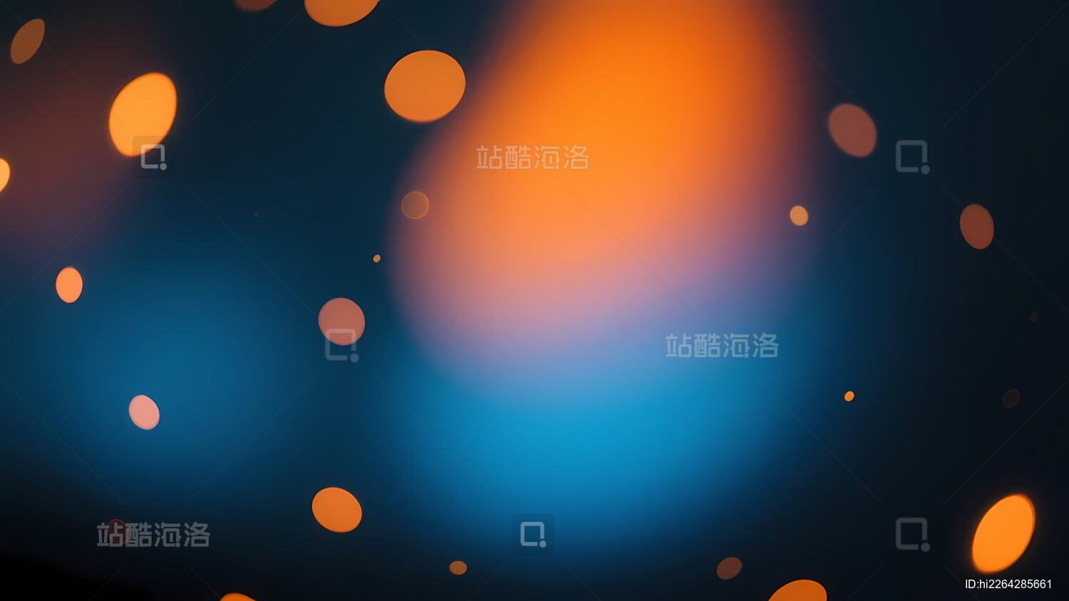 橙蓝渐变梦幻光斑