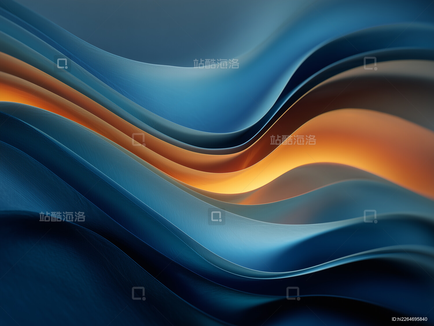 抽象渐变波浪地貌   