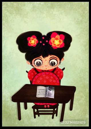 读书的中国娃娃