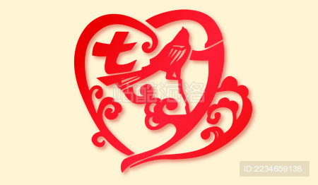 七夕剪纸矢量素材