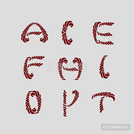 绳子 字母设计 矢量标志素材