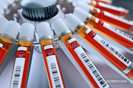 血样试管在离心机中被分析 高科技化验 采样分析的概念.