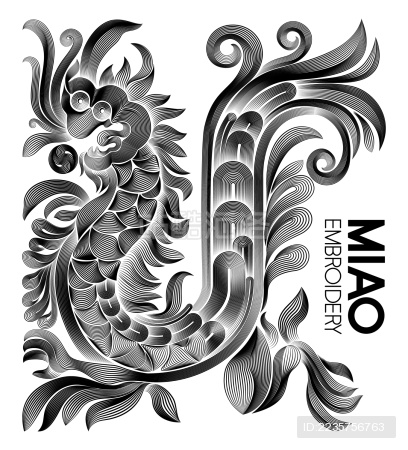 苗族刺绣 草花龙