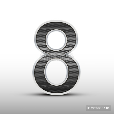 简单黑色立体数字设计 阿拉伯数字8