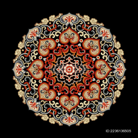 具有中国风的复古的花纹图案