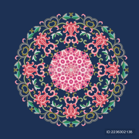 传统的彩色民族艺术装饰花纹背景平面图案