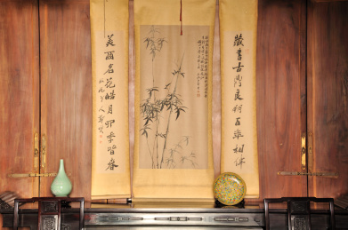 杭州胡雪岩故居里的水墨画