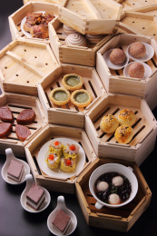 港式茶点 点心在蒸笼