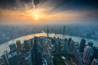 上海陆家嘴日落