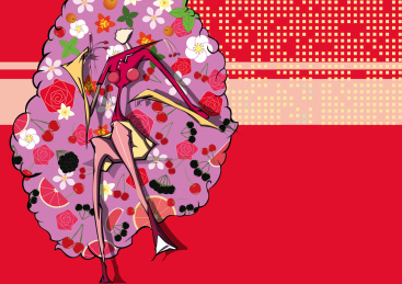 sitting pretty girl with flower cherry scent