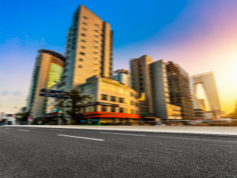 Bokeh blurred blurry background urban city business district buildings downtown skyscraper street