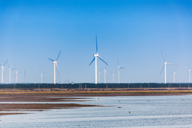 Wind generators turbines in the sea