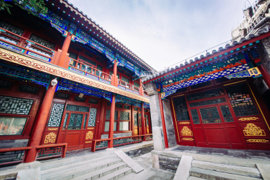 中国云南省楚雄市民居住宅门坊装饰建筑