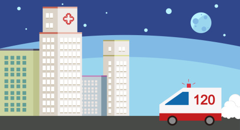 救护车开往医院