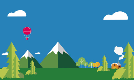 森林自然风光扁平化矢量背景图