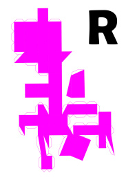 字母R立体折纸图纸