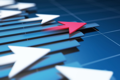 金融经济商业成功箭头，事业发展与前进