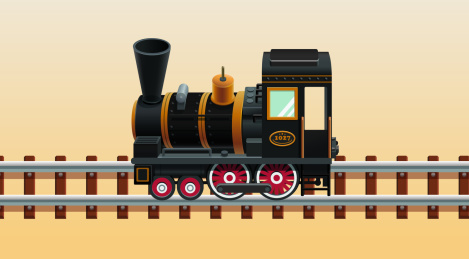 黑色复古蒸汽火车头