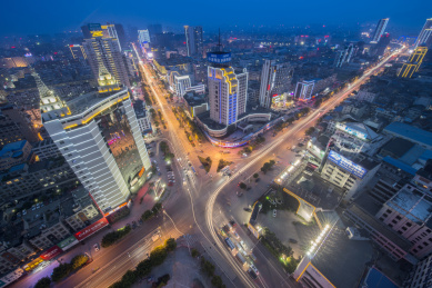 浙江省温州市乐清城市夜景