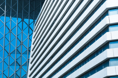 Metal details of an interior of modern office building