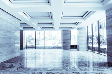 modern office building hall interior of urban city