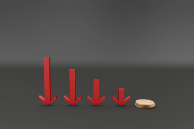 下降的箭头与经济衰落