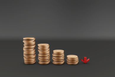 下降的箭头与经济衰落