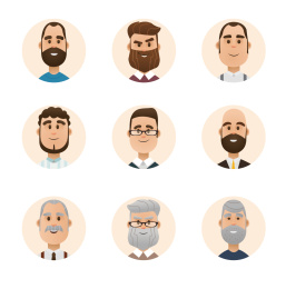 卡通人物头像 矢量