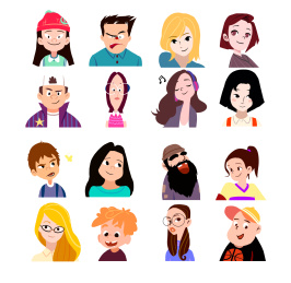 头像表情卡通插画