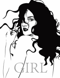 性感女人黑白矢量图