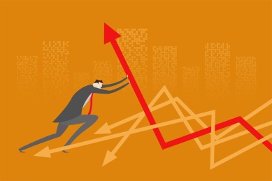 商务人物和崛起的箭头Business people and the rise of the arrow