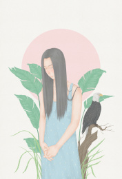 寂静的忧伤人物插画