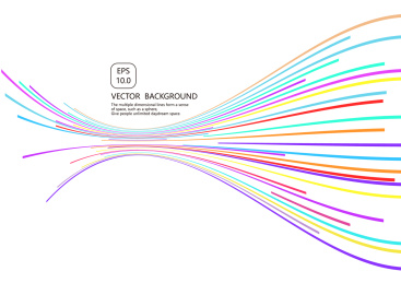 透视的波浪形的彩带