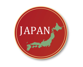 漂亮日本标志带地图。适合使用日本产品·日本旅游等等